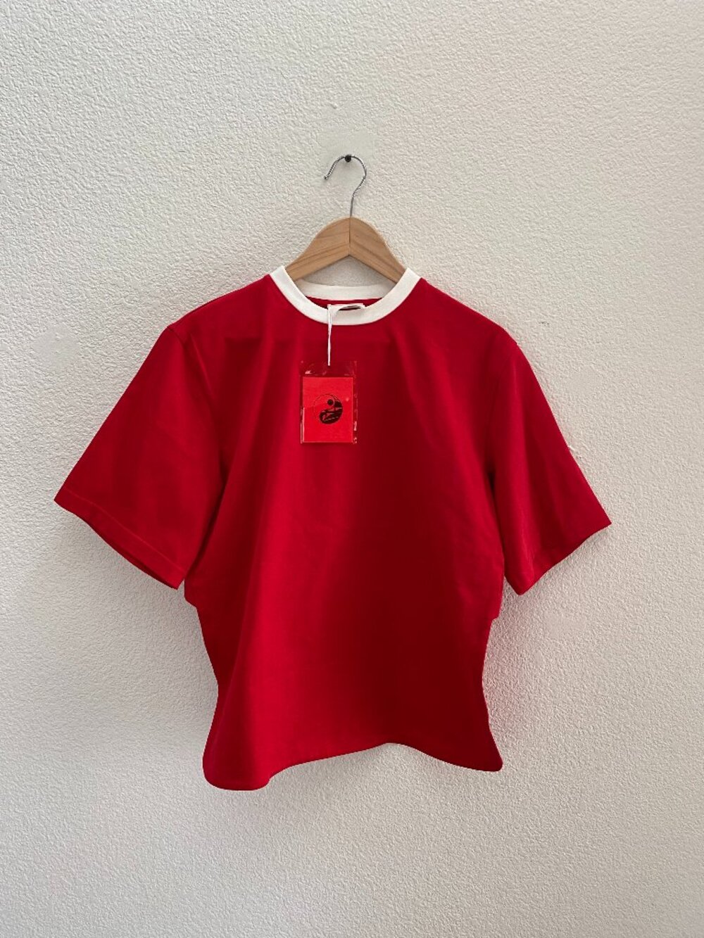 NWT RAE Zola Shirt One Size OS High Back Paris Fashion Red Color 100% Cotton